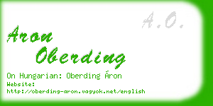 aron oberding business card